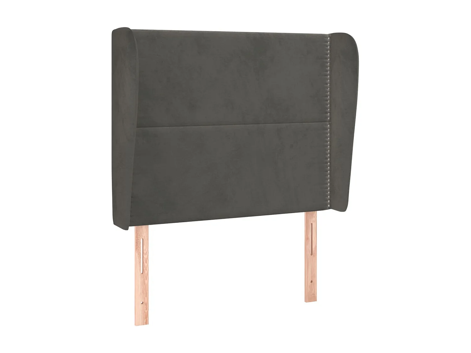 Tête de lit avec oreilles Gris foncé 103x23x118/128 cm Velours