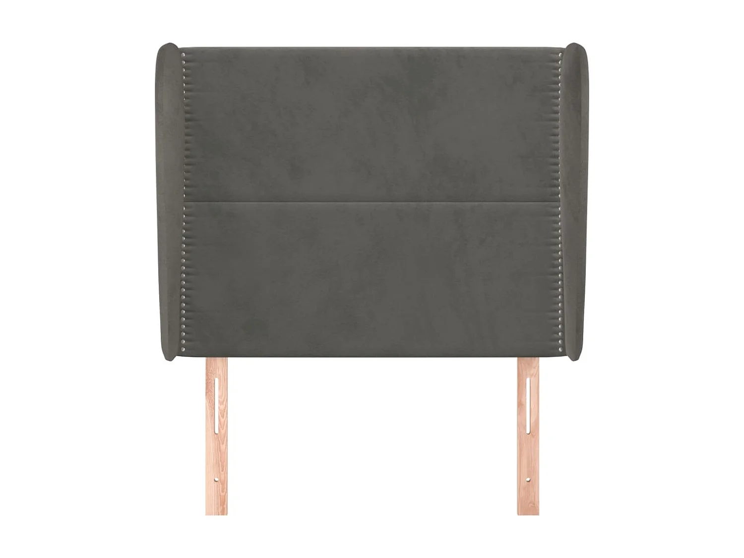 Tête de lit avec oreilles Gris foncé 103x23x118/128 cm Velours