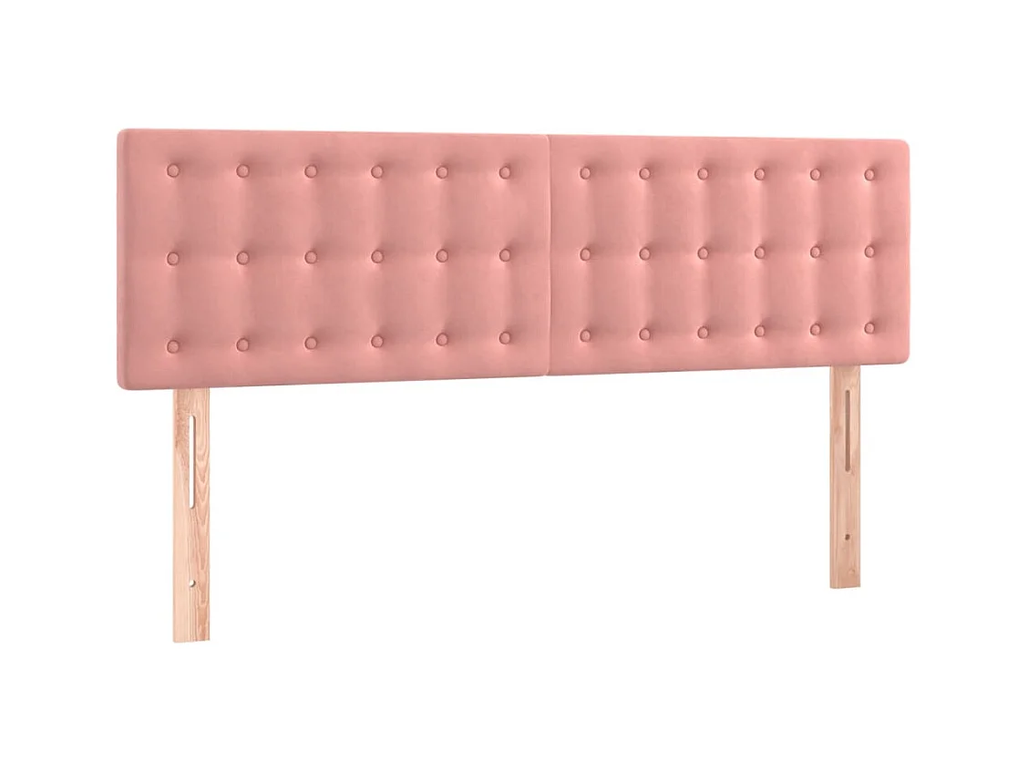 LED Hoofdbord Roze 144x5x78/88 cm Fluweel