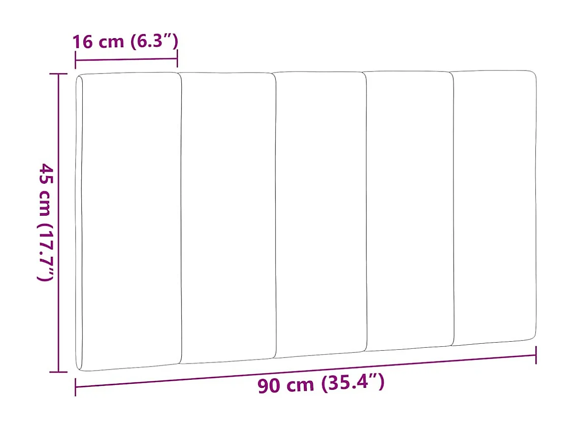 Cuscino per testiera in tessuto marrone scuro da 90 cm