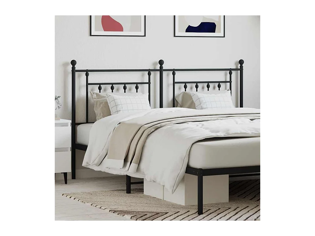 Zwart metalen hoofdbord 160 cm
