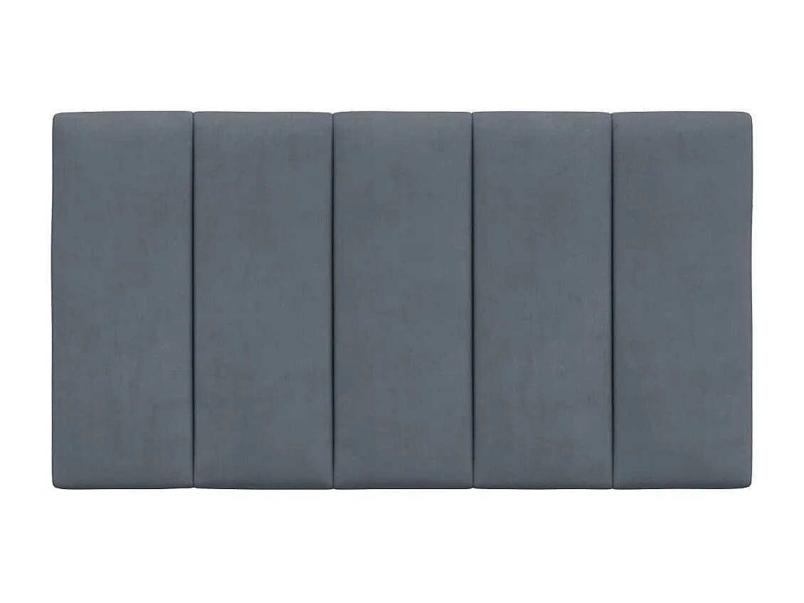 Cojín cabecero de terciopelo gris oscuro 90 cm