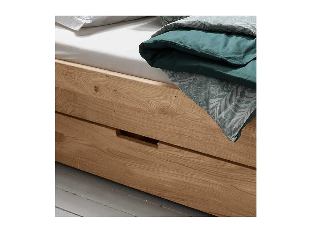 Doppelbett Stauraumbett inklusive zwei Nachtkommoden auf Schwebesockel (dreiteilig)