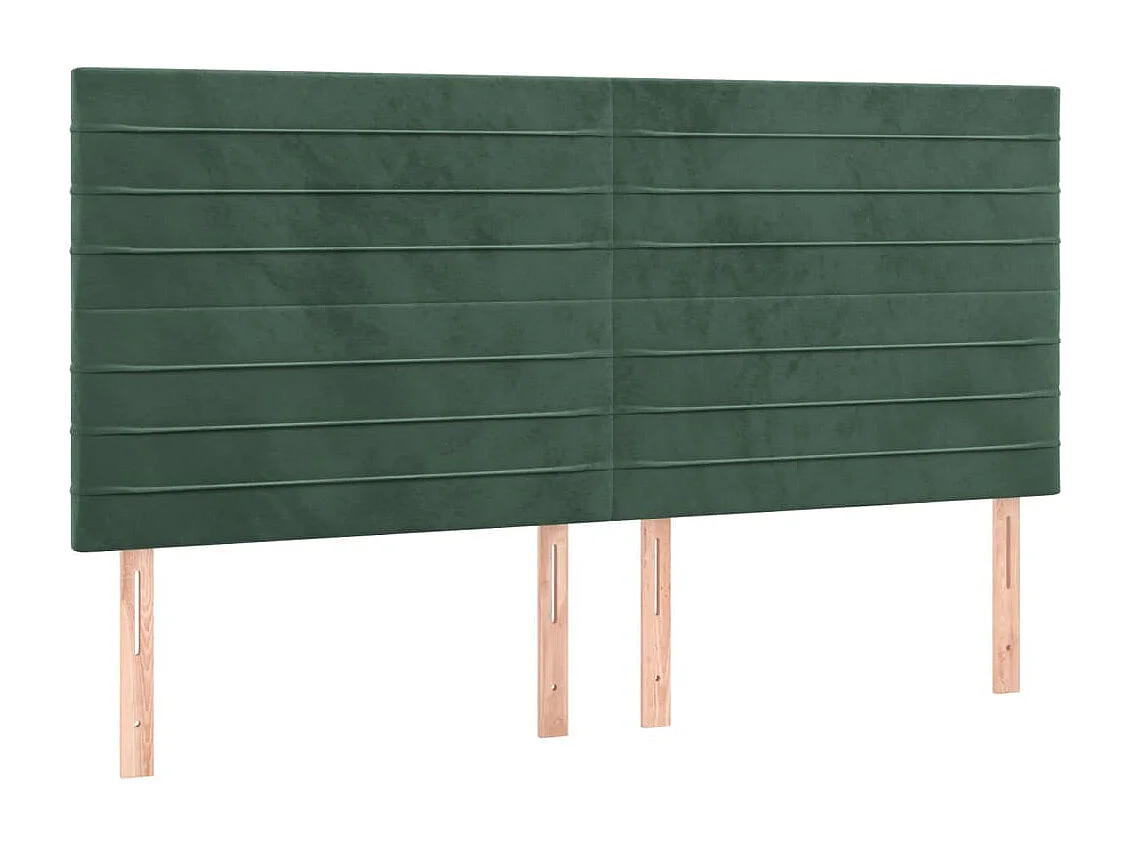 Têtes de lit 4 pcs Vert foncé 90x5x78/88 cm Velours