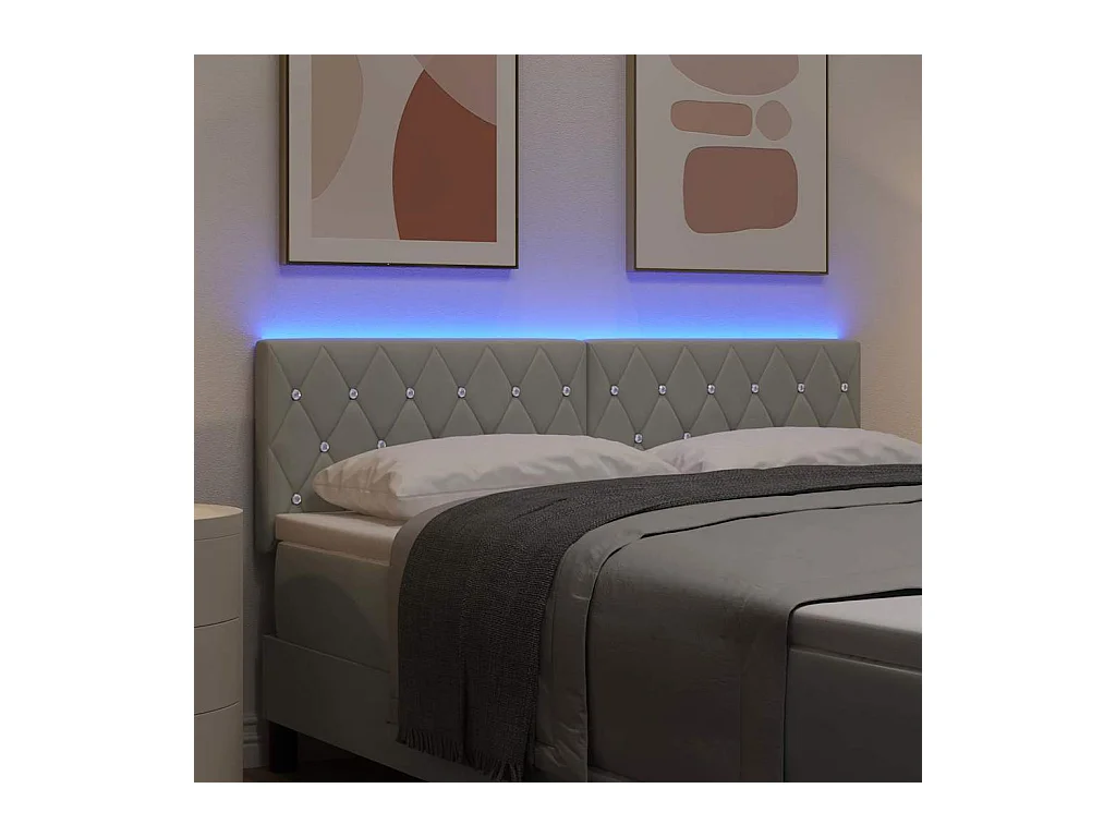 Cabecero LED Argyle Gris Claro 80 cm Terciopelo