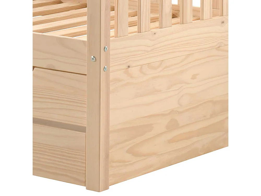 Kojenbett mit Stauraum aus Kiefer Massivholz Skandi Design