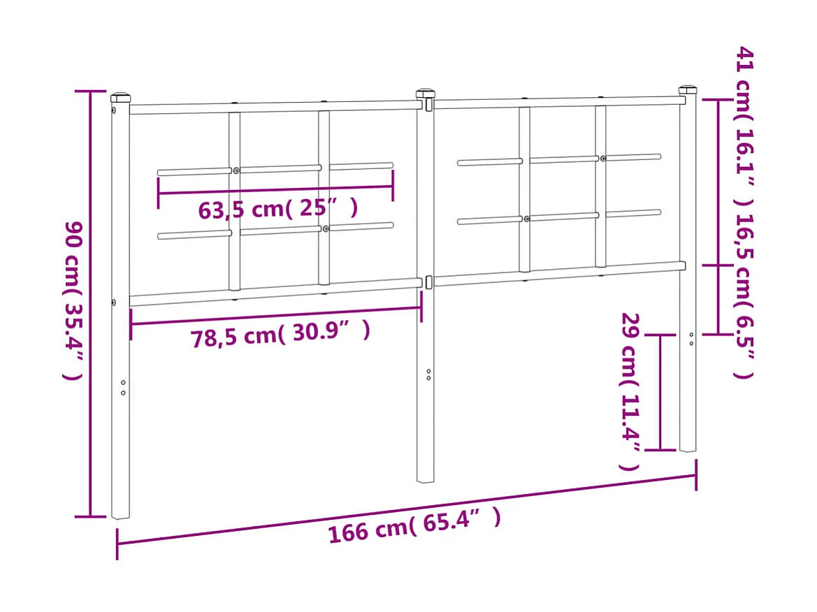 Tête de lit métal blanc 160 cm