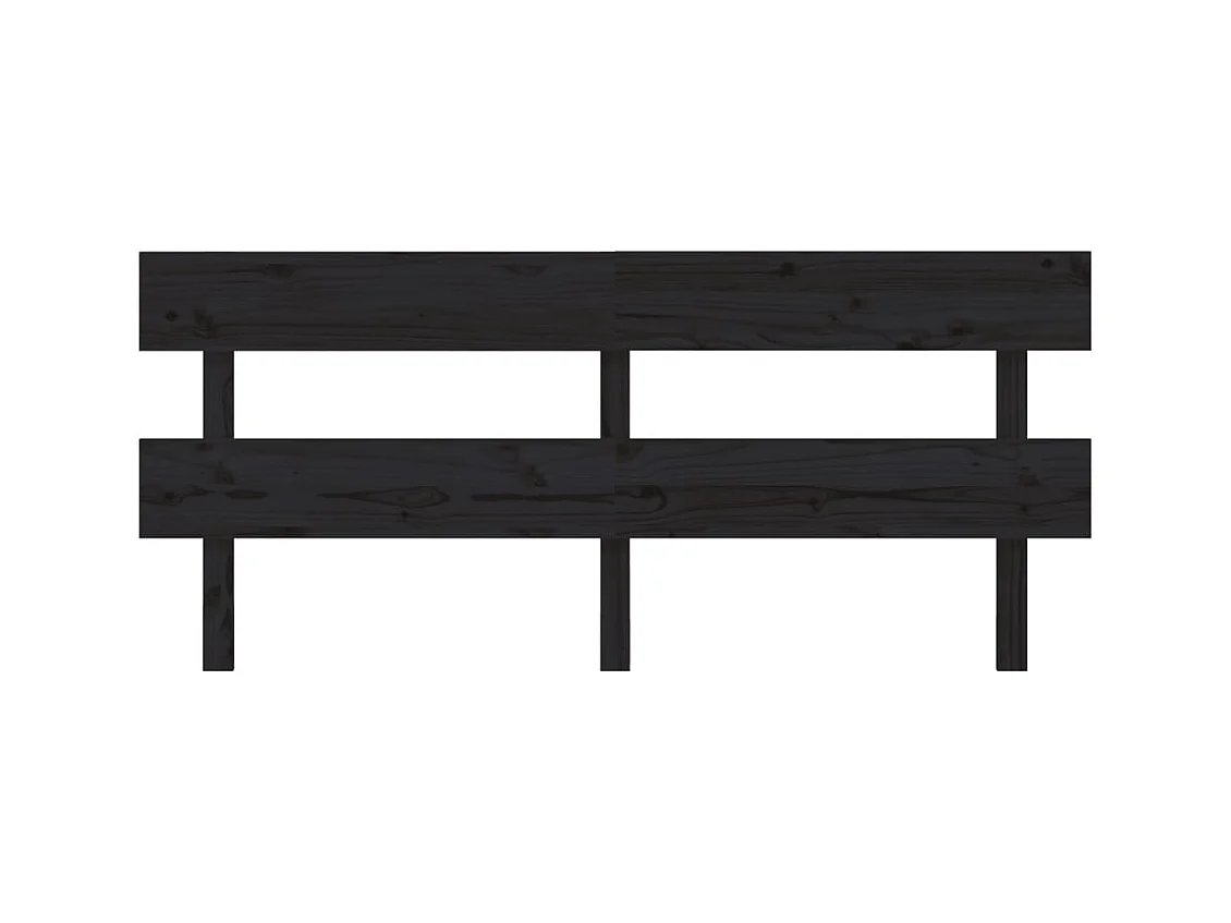 Zwart hoofdbord 184x3x81 cm Massief grenenhout