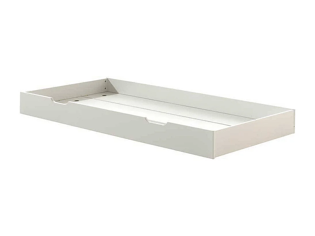 Stauraumbett im Skandi Design Kiefer Massivholz weiß