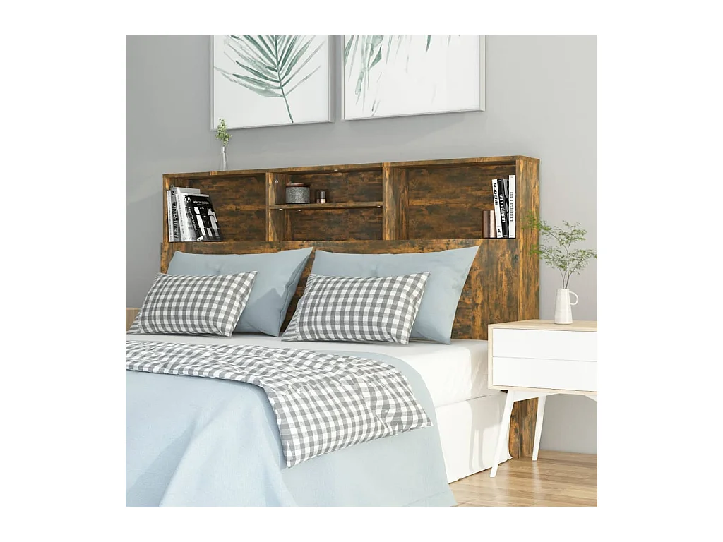 Cabecero de cama de roble ahumado 160x19x103,5 cm