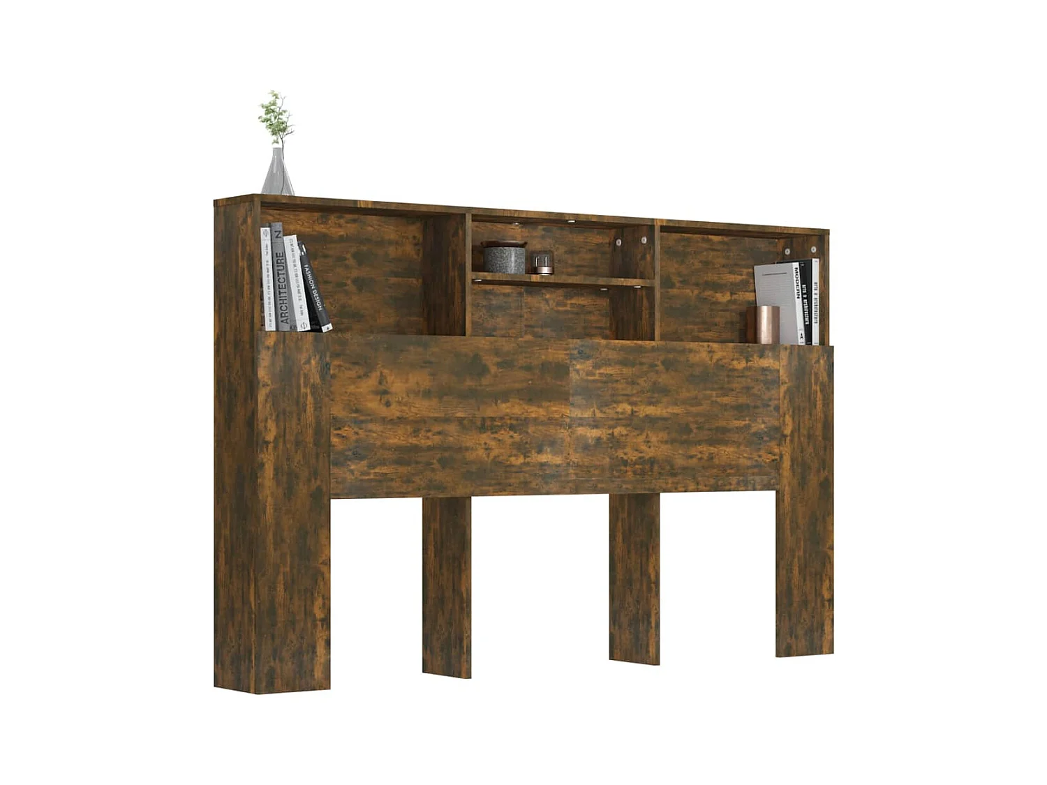 Cabecero de cama de roble ahumado 160x19x103,5 cm