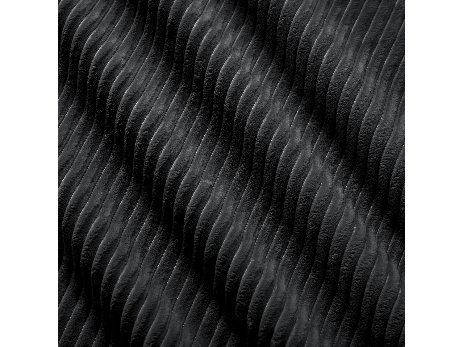 Canapé d'angle modulaire, sans montage, ergonomique, en velours côtelé, extra-large accoudoirs, haute résilience, noir (250x90x80 cm)