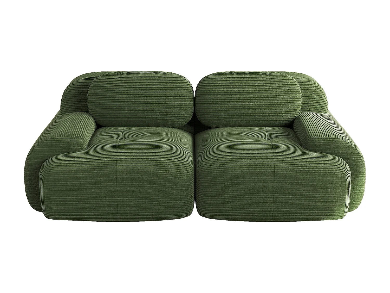 82'' Loveseat Sofa in Cordsamt, Modulair Ontwerp, Gebogen Armleuningen, Elastische Vulling, Groen (82x40x80 cm)