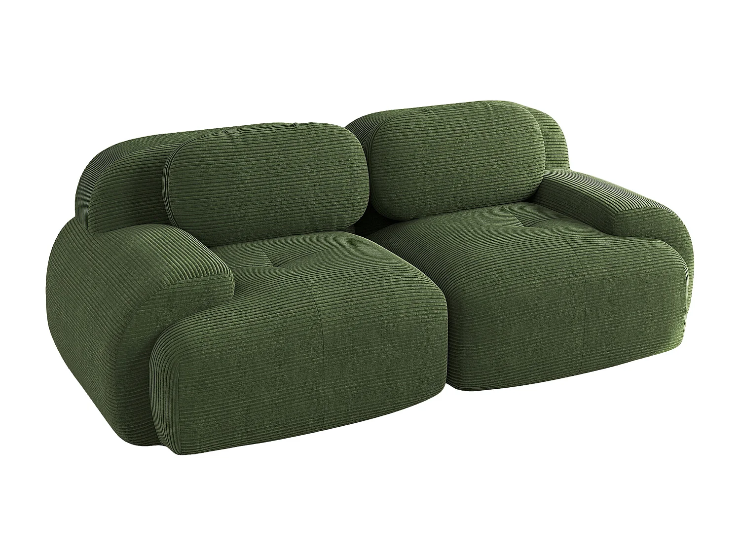 82'' Loveseat Sofa in Cordsamt, Modulair Ontwerp, Gebogen Armleuningen, Elastische Vulling, Groen (82x40x80 cm)