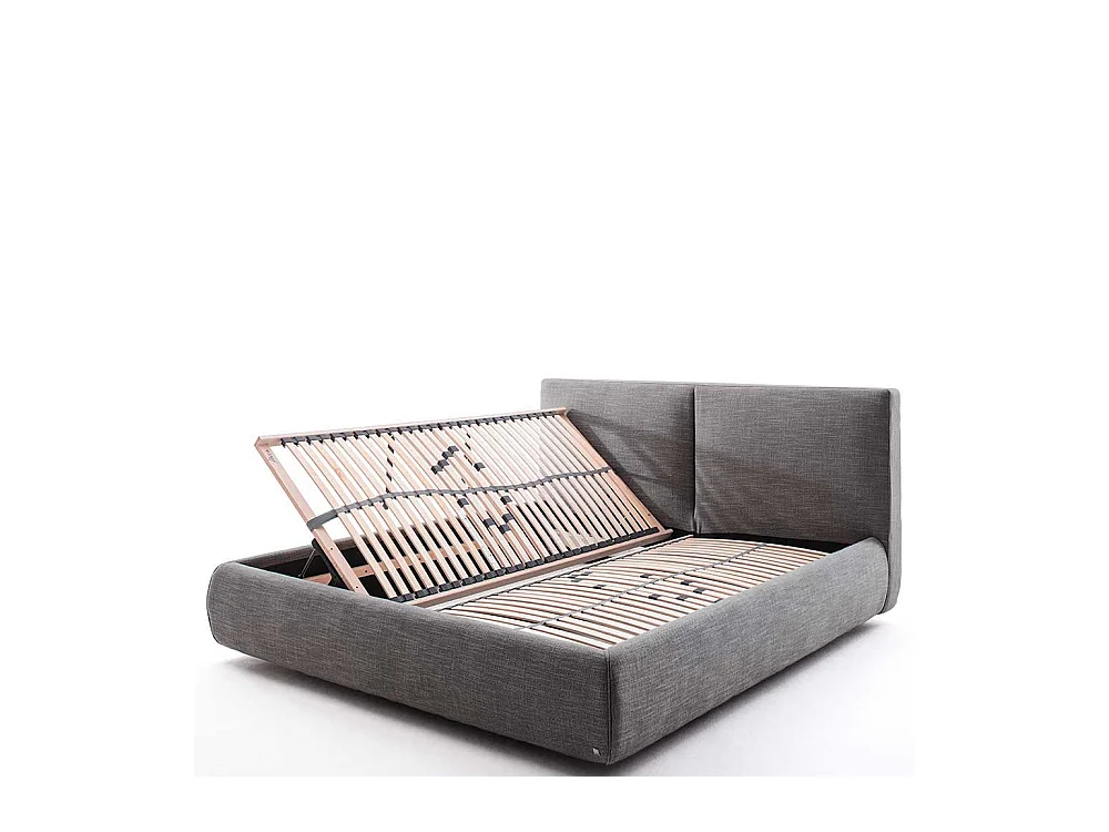 Stauraum Bett in Anthrazit Webstoff 180x200 cm
