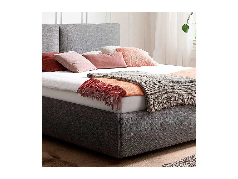Stauraum Bett in Anthrazit Webstoff 180x200 cm