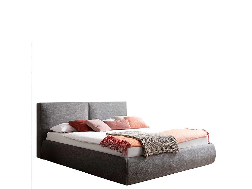 Stauraum Bett in Anthrazit Webstoff 180x200 cm