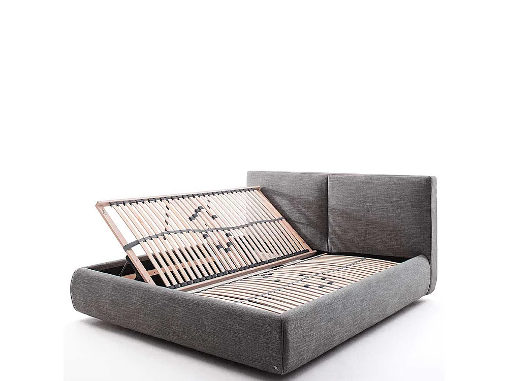 Stauraum Bett in Anthrazit Webstoff 180x200 cm