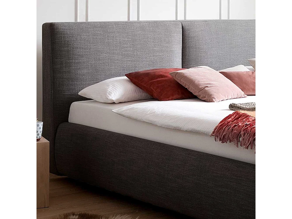 Stauraum Bett in Anthrazit Webstoff 180x200 cm