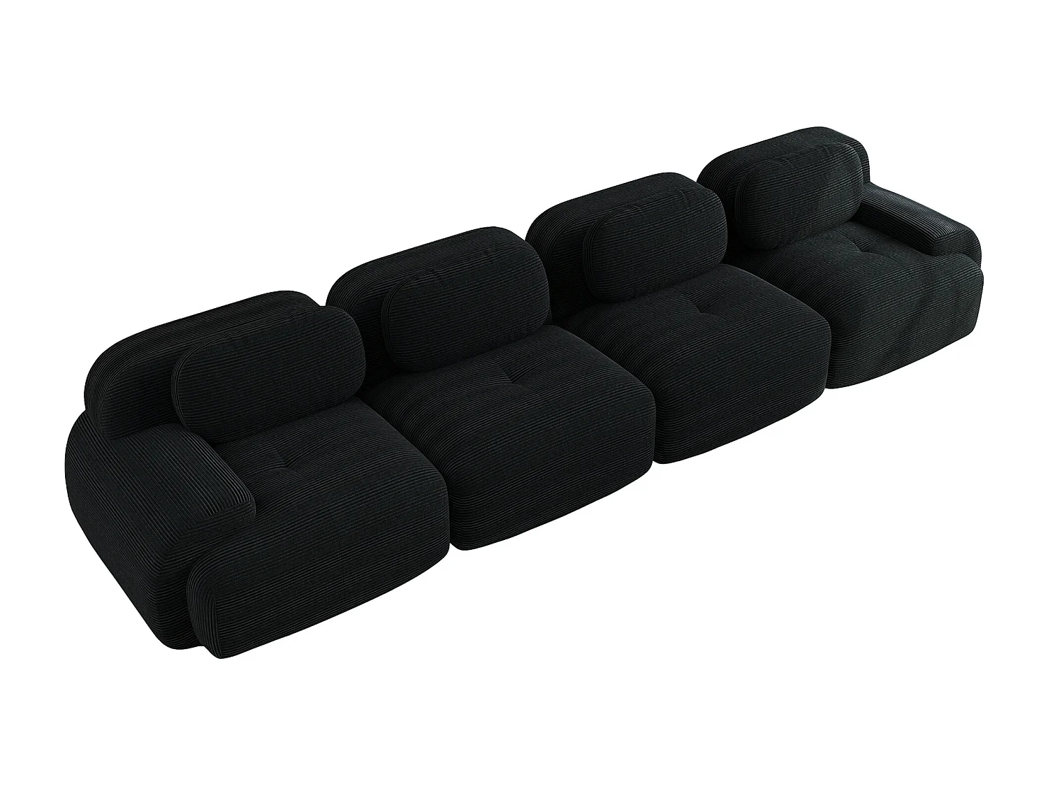 Divano componibile a 4 posti in velluto a coste, comodo, non necessita di montaggio, braccioli extra larghi, schiuma ad alta resilienza (270x95x85 cm)
