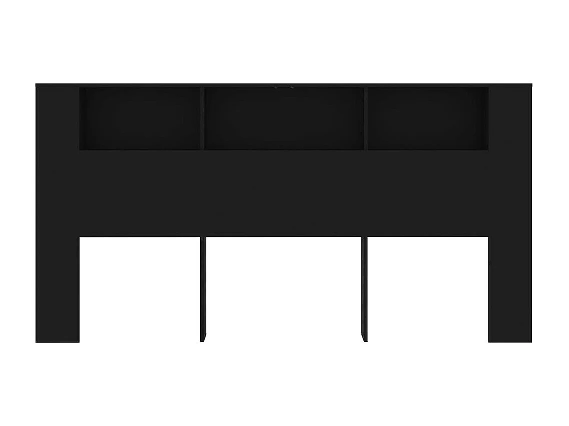 Armoire de tête de lit Noir 200x18,5x104,5 cm