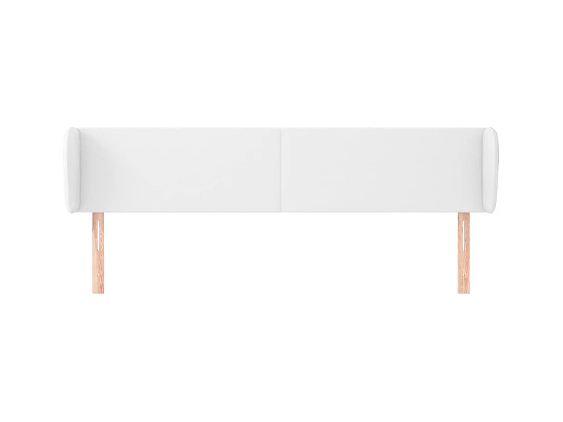 Tête de lit avec oreilles Blanc 203x23x78/88 cm Similicuir