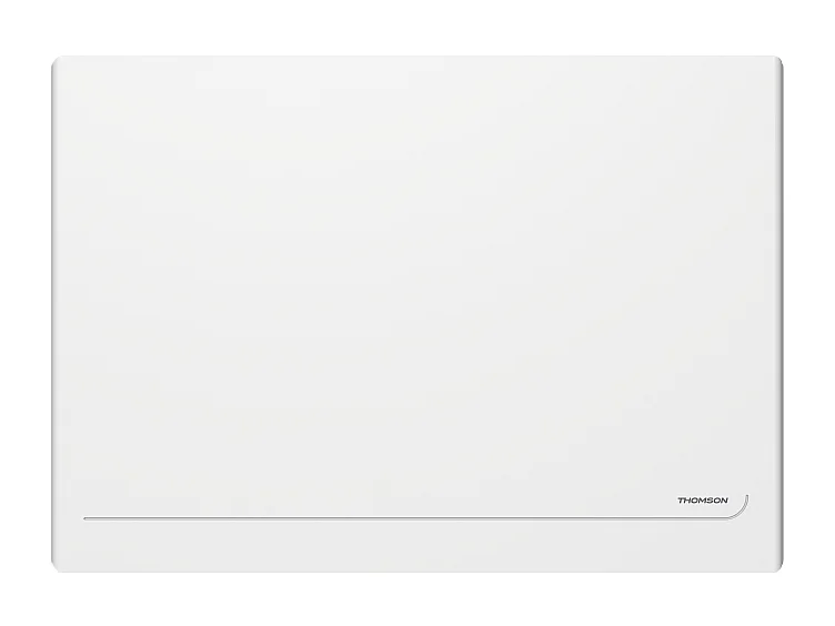 Radiateur électrique fixe connecté WiFi à inertie sèche céramique avec thermostat interchangeable 1000W THOMSON MILLA horizontal blanc