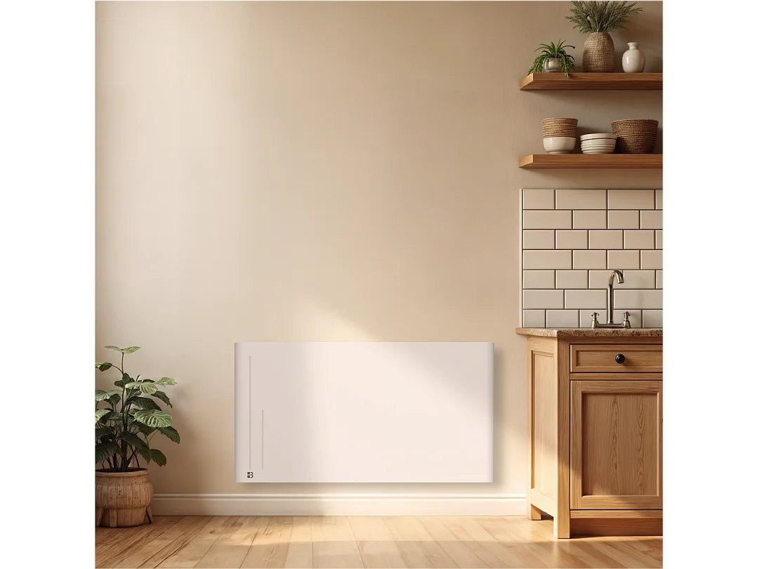 Radiateur électrique fixe à inertie sèche céramique 2000W Bestherm ALBA horizontal blanc