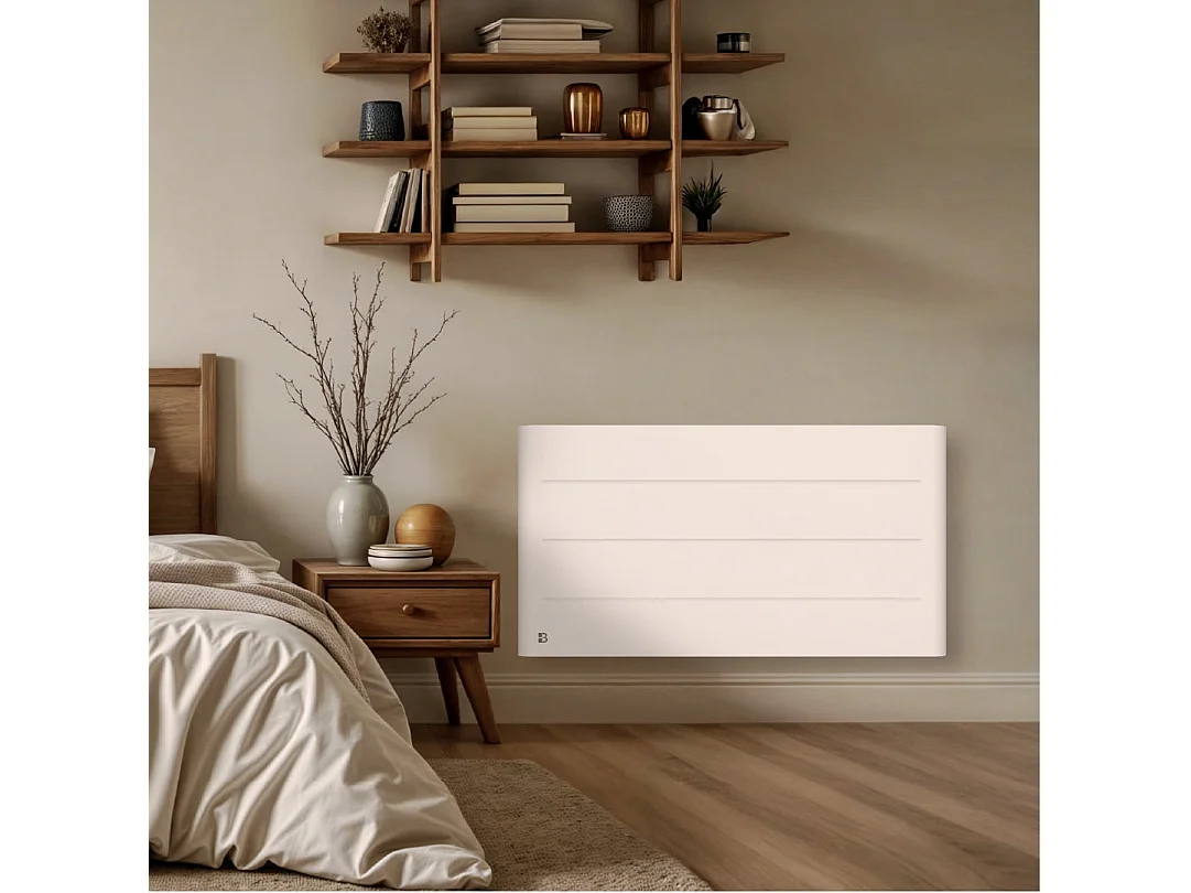 Radiateur électrique fixe à inertie sèche céramique 2000W Bestherm TANIN horizontal blanc