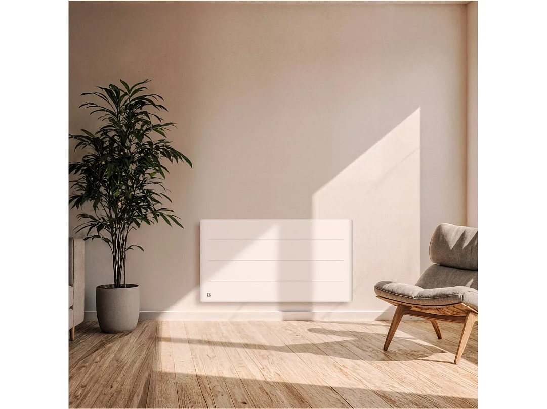 Radiateur électrique fixe à inertie sèche céramique 2000W Bestherm TANIN horizontal blanc