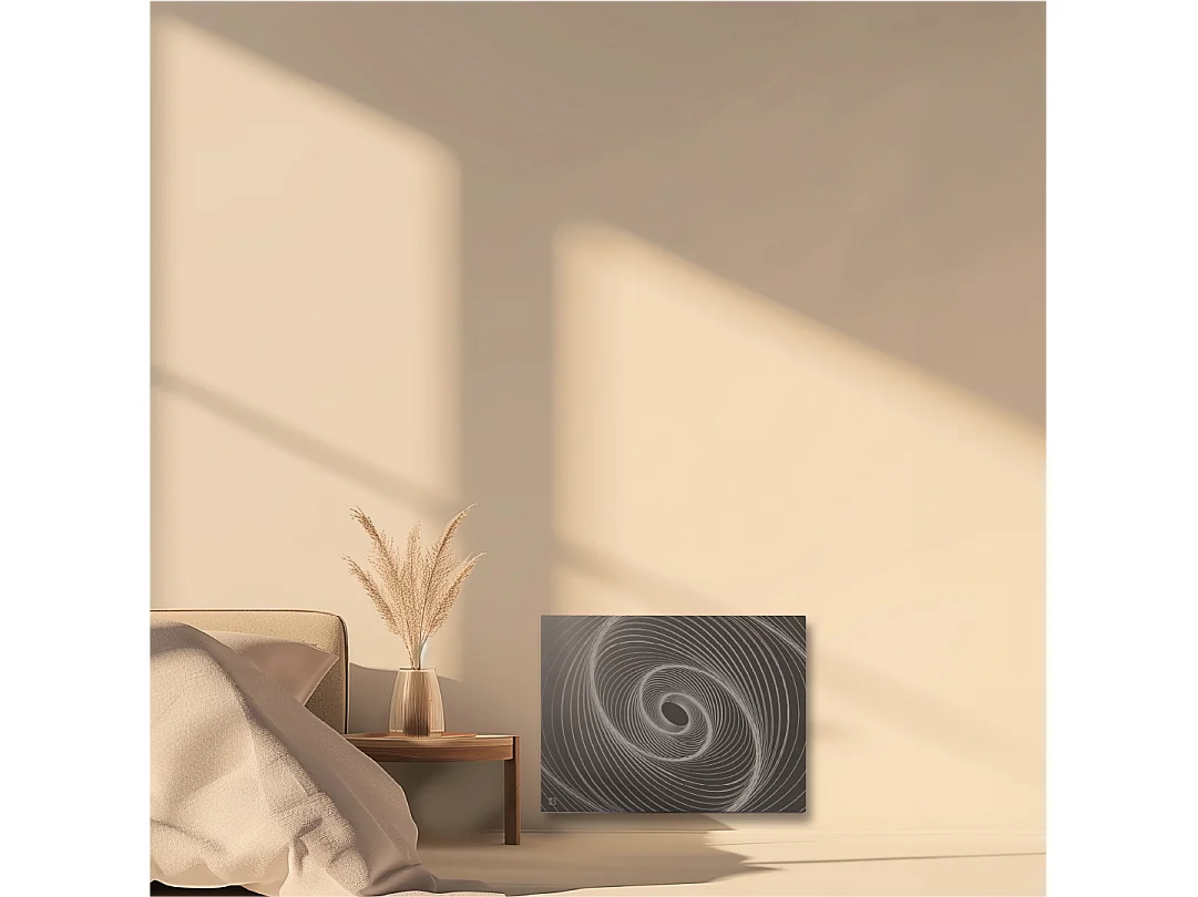 Radiateur électrique fixe connecté WIFI à inertie sèche céramique 1000W Bestherm ARIANE CONNECT Design horizontal noir