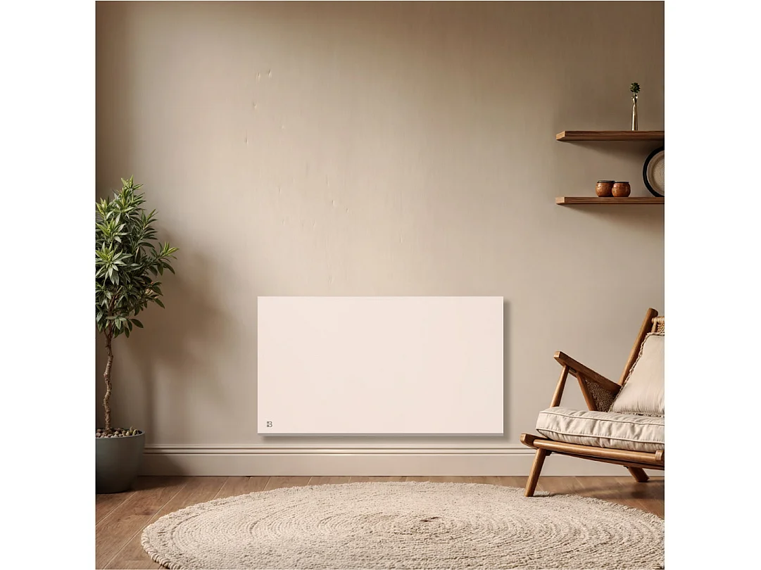 Radiateur électrique fixe connecté WIFI à inertie sèche céramique 1500W Bestherm NESSA CONNECT horizontal blanc