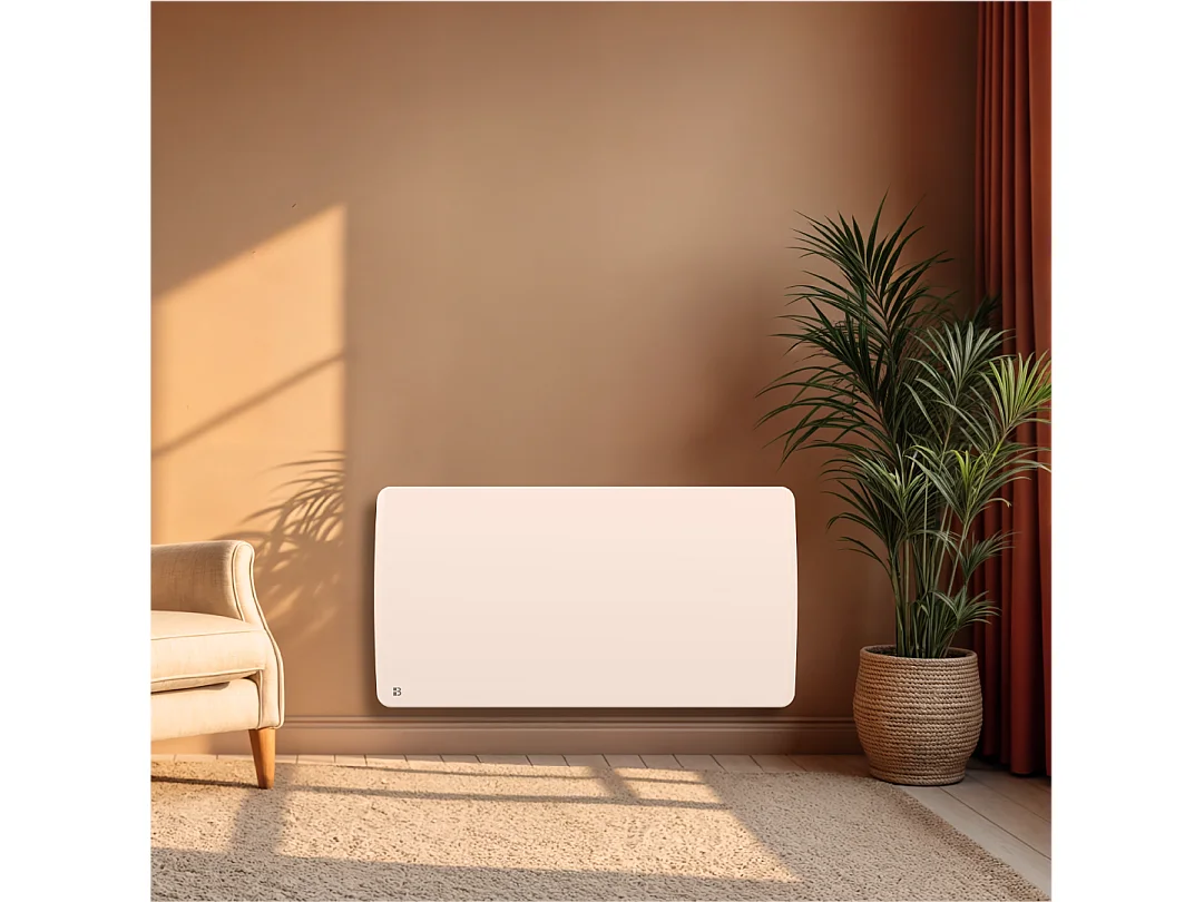 Radiateur électrique fixe à inertie sèche céramique 2000W Bestherm ARIA horizontal blanc