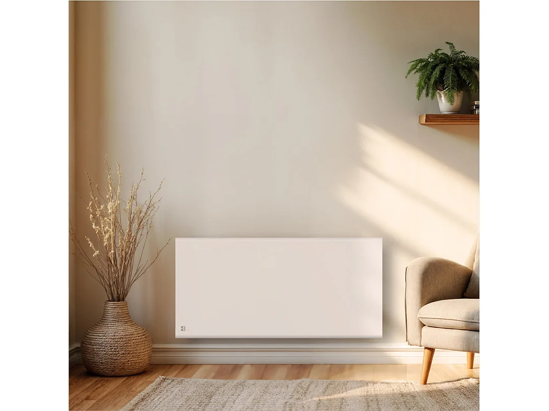 Radiateur électrique fixe à inertie sèche céramique+film 2000W Bestherm FREYA horizontal blanc