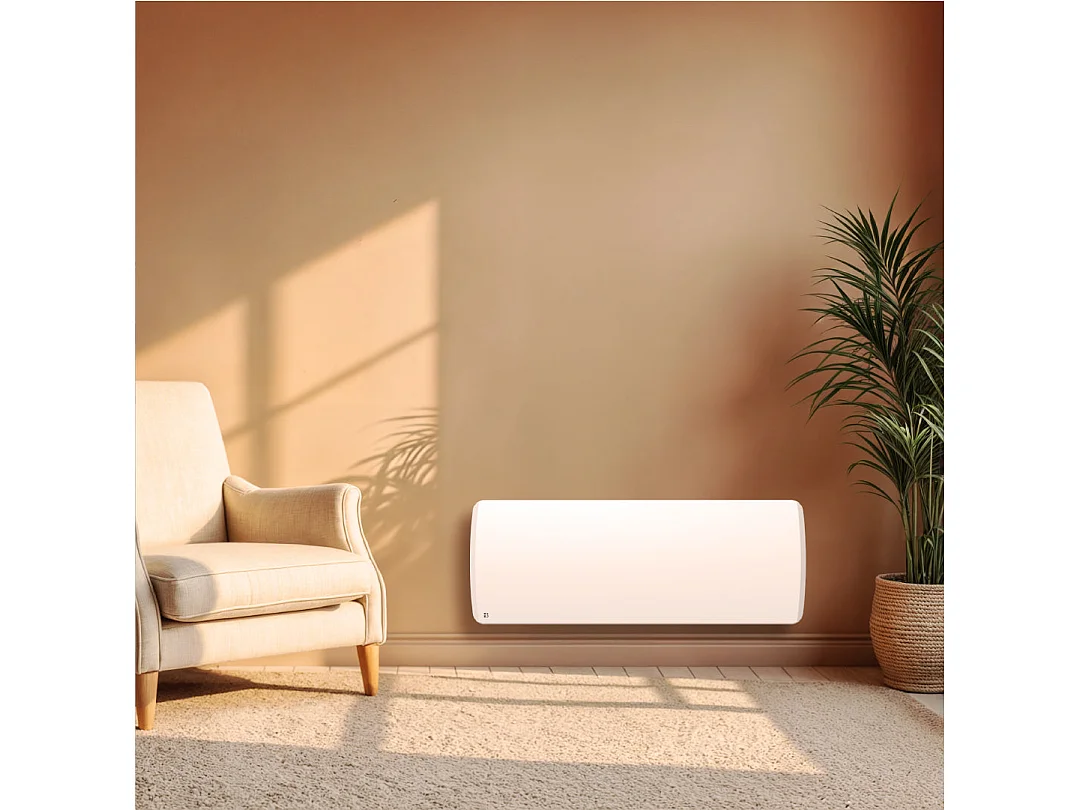 Radiateur électrique fixe à inertie sèche céramique 1000W Bestherm ARIA plinthe blanc