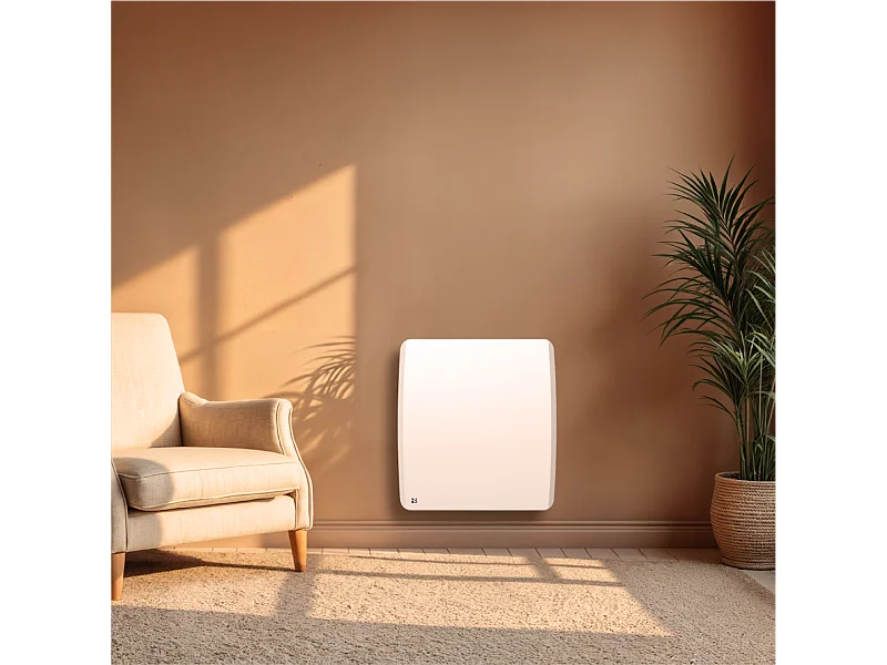 Radiateur électrique fixe à inertie sèche céramique 500W Bestherm ARIA horizontal blanc