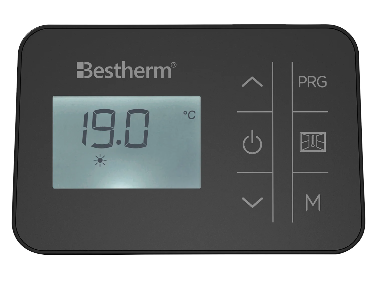 Radiateur électrique fixe à inertie sèche céramique 1500W Bestherm ARIA horizontal noir