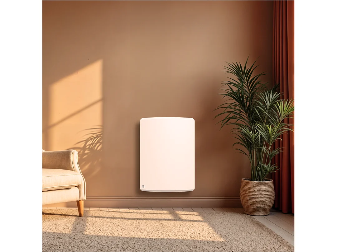 Radiateur électrique fixe à inertie sèche céramique 1000W Bestherm ARIA vertical blanc