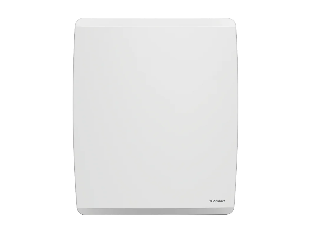 Radiateur électrique fixe connecté WiFi à inertie sèche céramique + film avec thermostat interchangeable 1000W THOMSON MOLY horizontal blanc