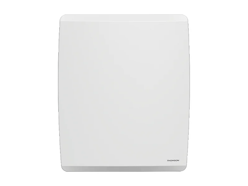 Radiateur électrique fixe connecté WiFi à inertie sèche céramique + film avec thermostat interchangeable 1000W THOMSON MOLY horizontal blanc