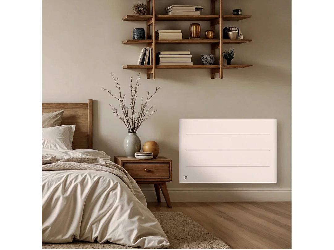 Radiateur électrique fixe à inertie sèche céramique 1500W Bestherm TANIN horizontal blanc