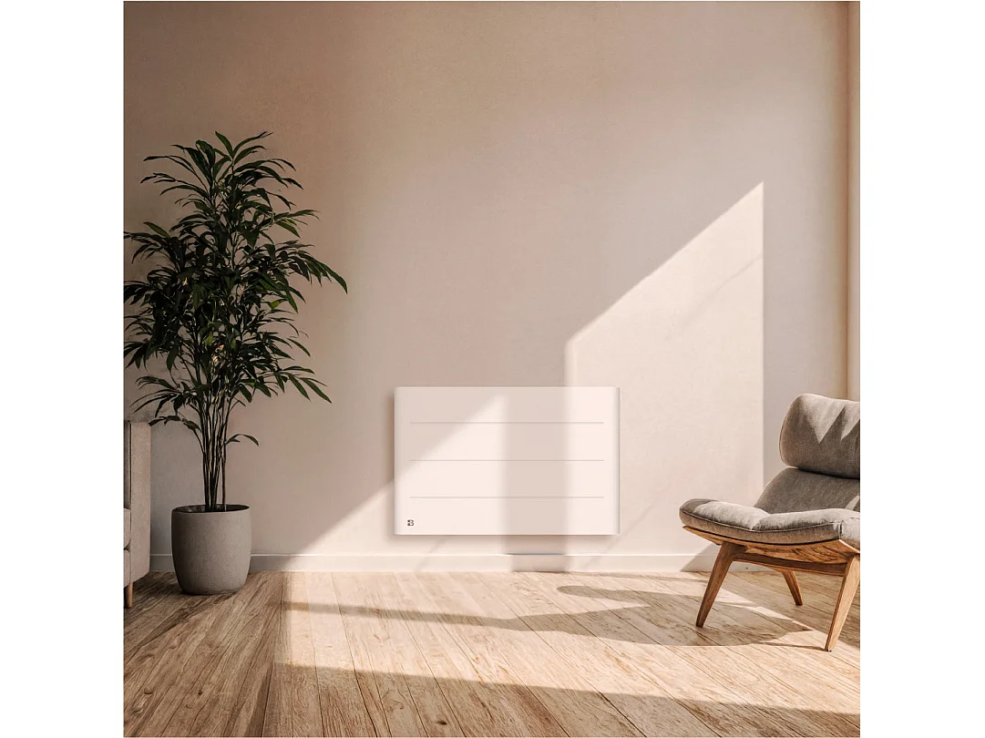 Radiateur électrique fixe à inertie sèche céramique 1500W Bestherm TANIN horizontal blanc