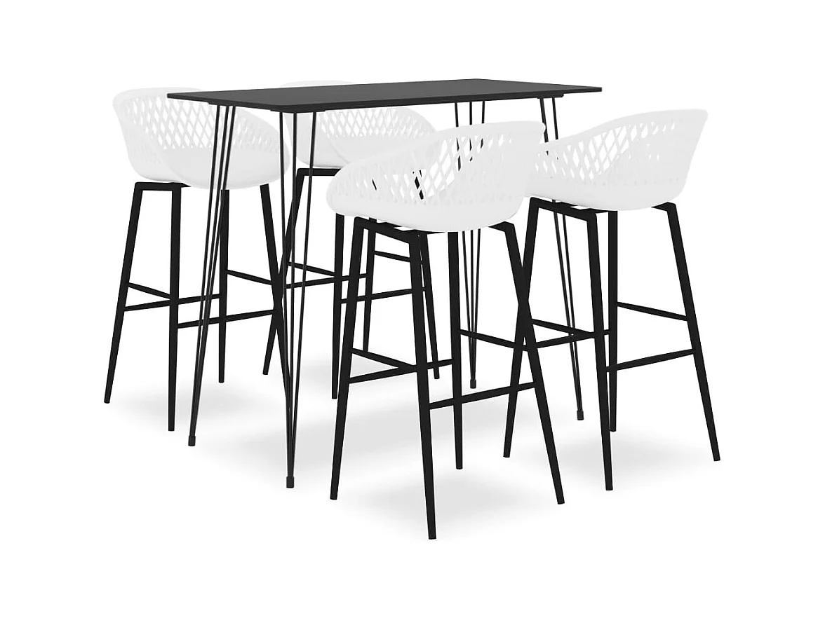 Juego de bar de 5 piezas en blanco y negro