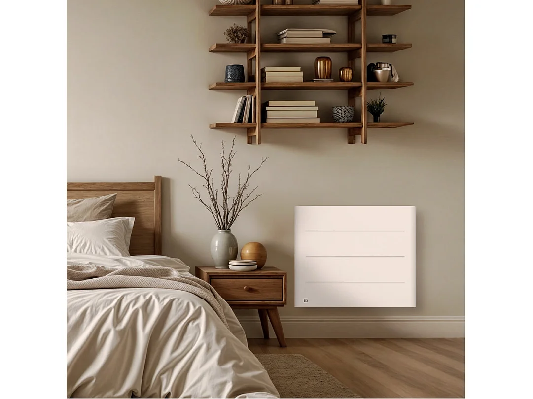 Radiateur électrique fixe à inertie sèche céramique 1000W Bestherm TANIN horizontal blanc