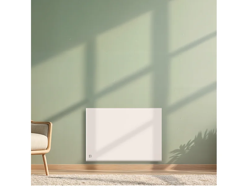 Radiateur électrique fixe à inertie sèche fonte+film 1000W Bestherm NEMESIS horizontal blanc