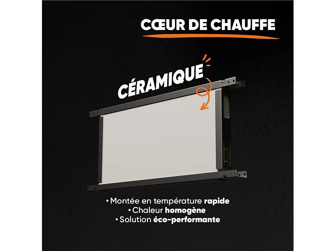 Radiateur électrique fixe à inertie sèche céramique 1500W Bestherm ARIA vertical blanc
