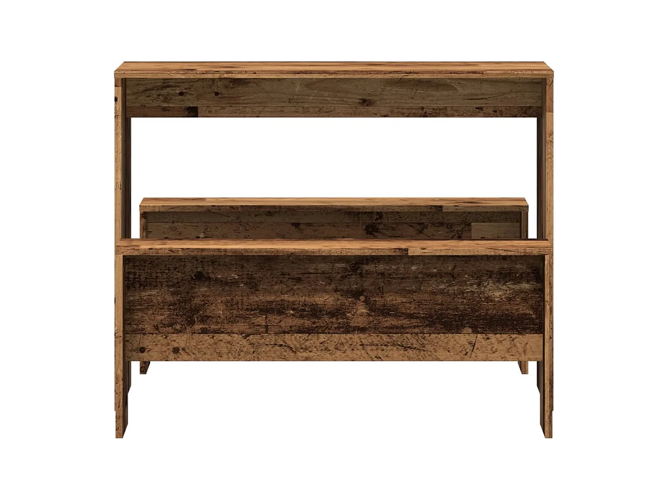 Juego de mesa de comedor y banco de madera de ingeniería de 3 piezas