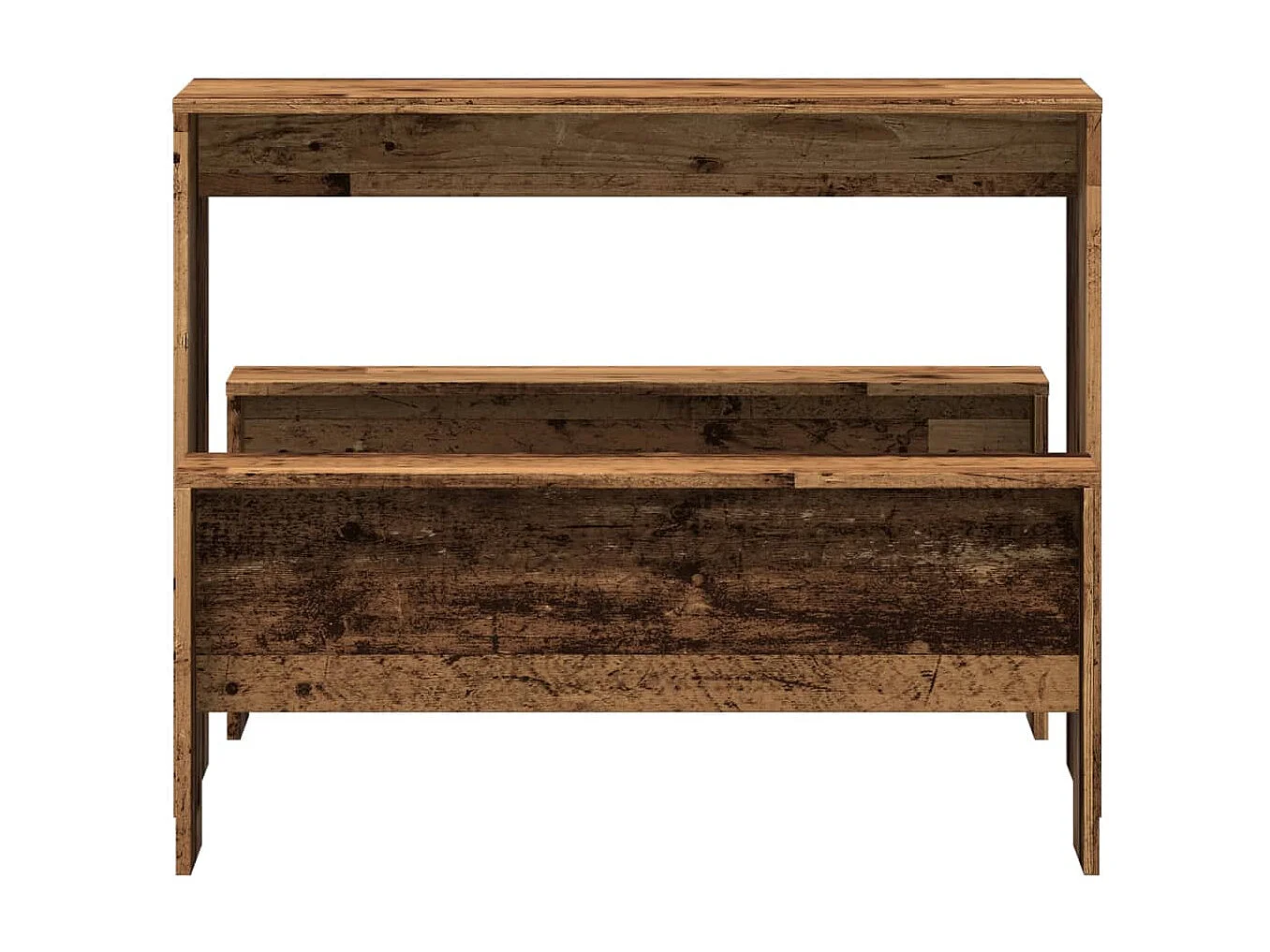 Set da pranzo in legno ingegnerizzato composto da 3 pezzi, tavolo e panca