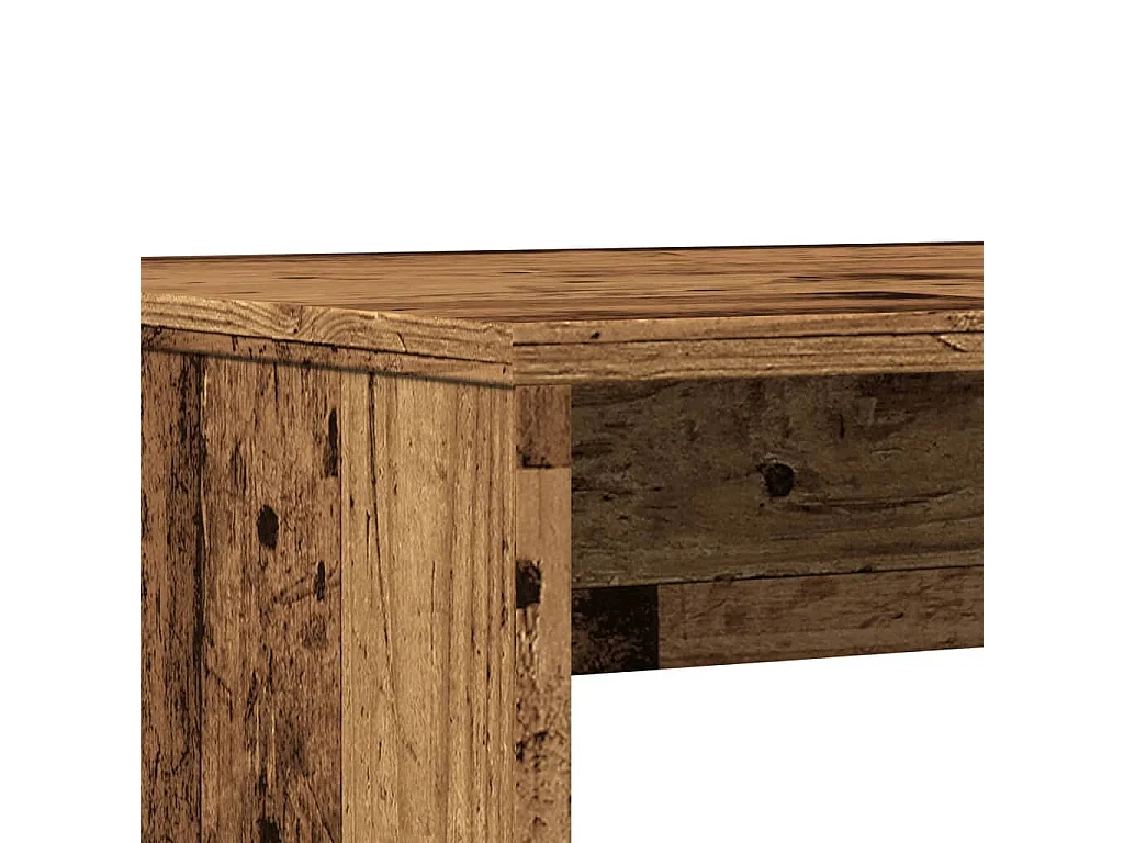 Set da pranzo in legno ingegnerizzato composto da 3 pezzi, tavolo e panca