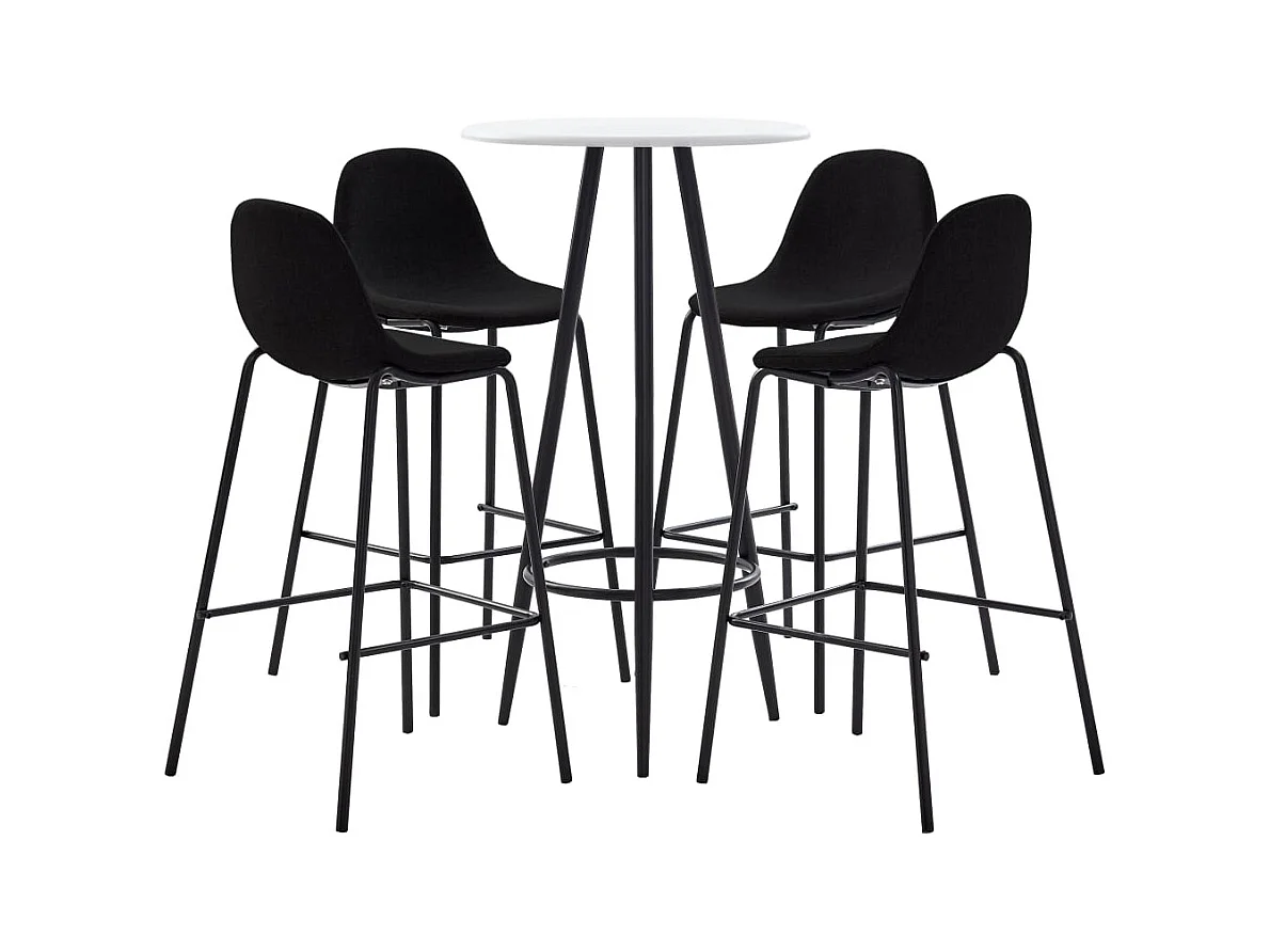 Juego de bar de 5 piezas en tela negra